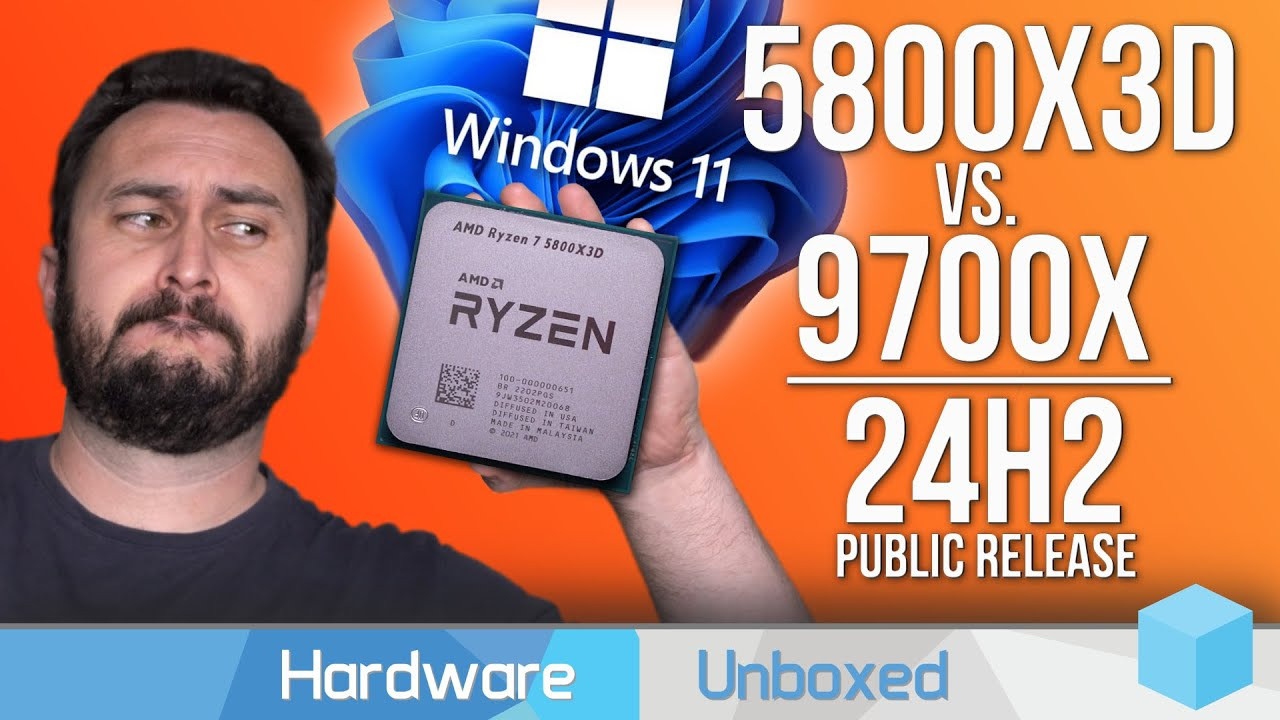 Процессоры Ryzen 7 5800X3D и Ryzen 7 9700X сравнили на ПК с операционной системой Windows 11 24H2